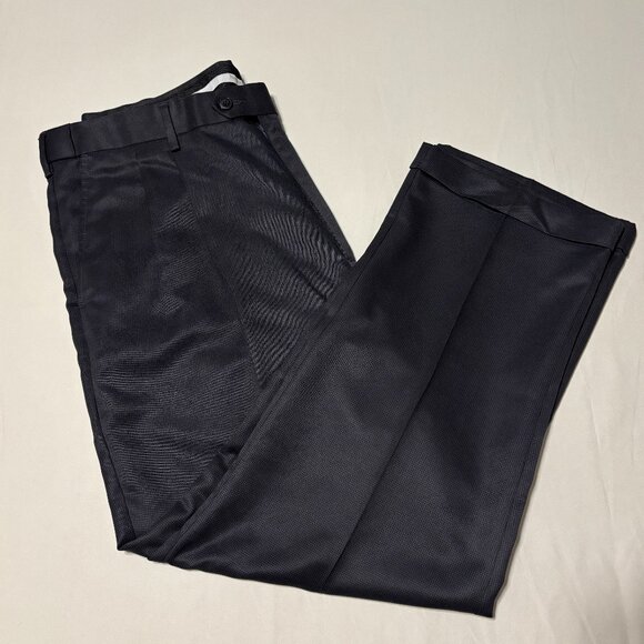 Perry Ellis Portfolio Men’s Dress Pants 38x30 Gray Micro Check Pleated Cuffed - Picture 1 of 14